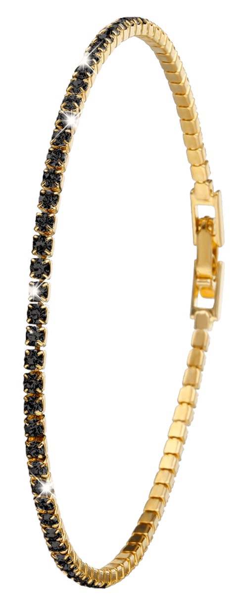 Goldplated armband jet crystals