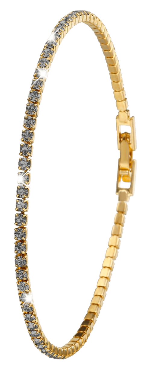 Goldplated armband black diamond crystals