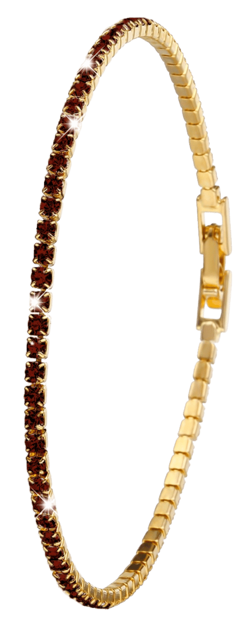 Vergoldetes Armband mit siamfarbenen Kristallen