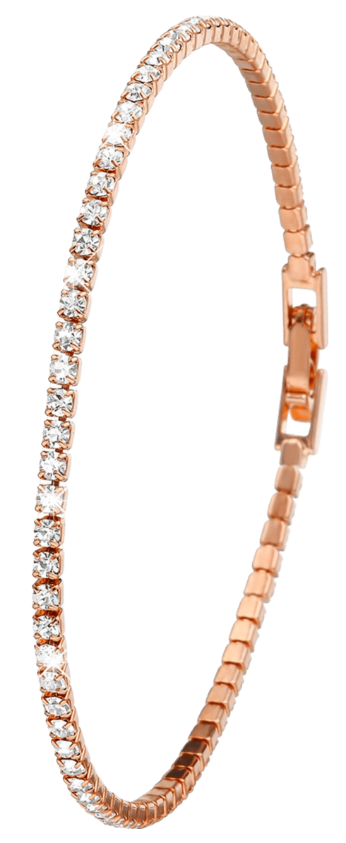 Bicolor plated fantasiearmband met groen kristal voor dames