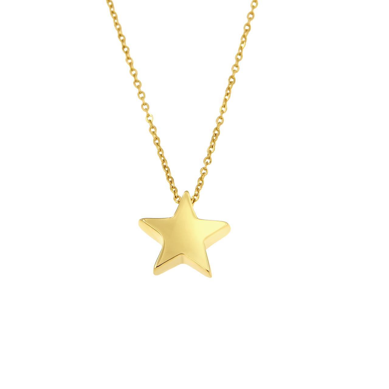 14 karaat geelgouden ketting met hanger ster