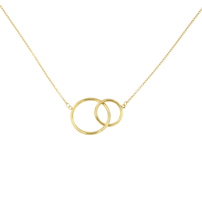 14 karaat gouden ketting met hanger cirkels voor dames