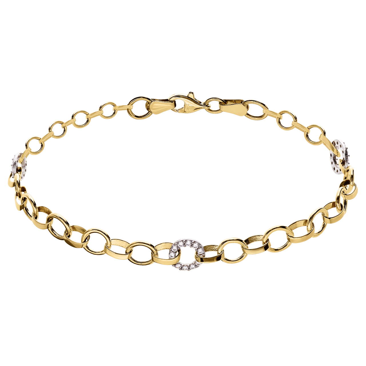 14 karaat bicolor armband cirkel zirkonia