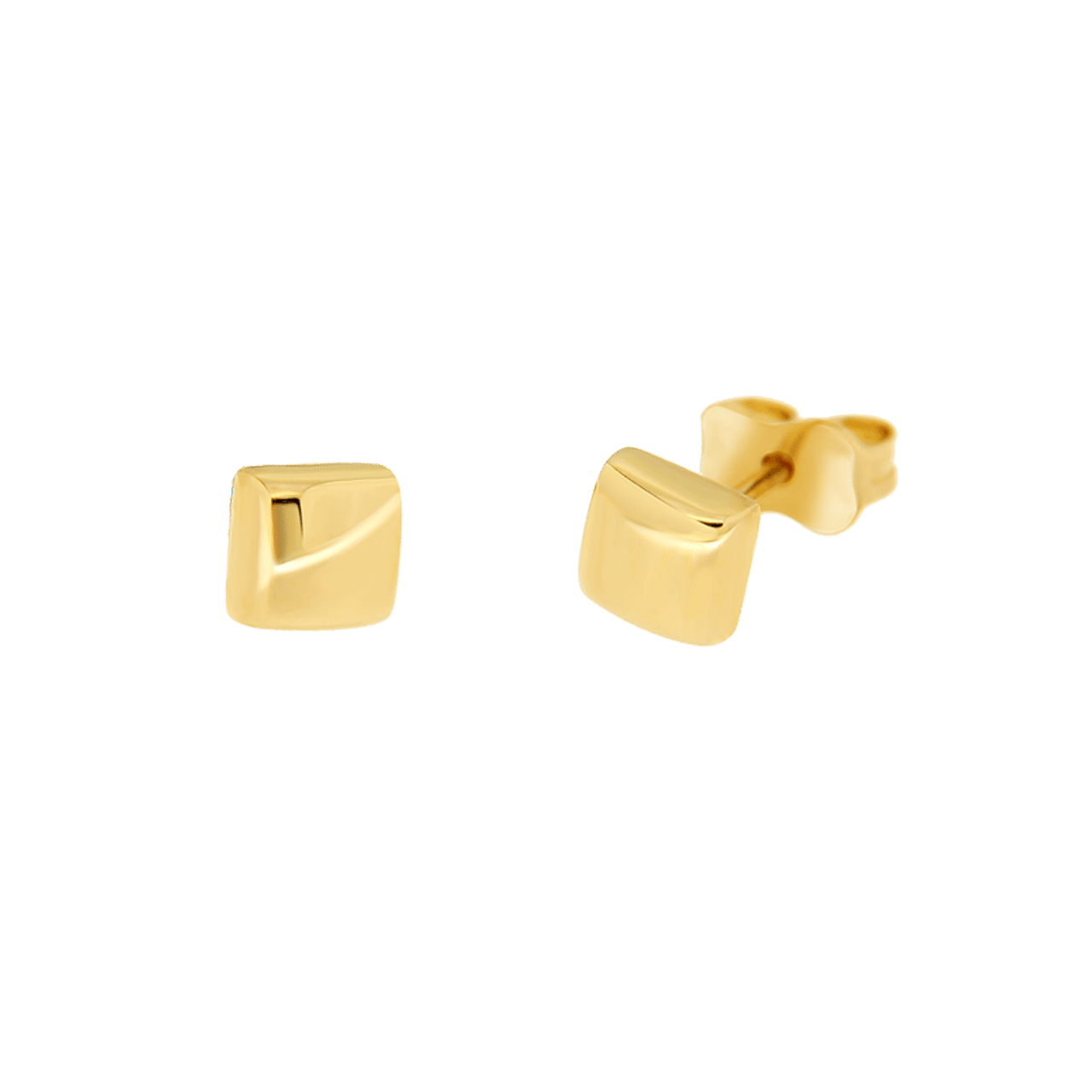 Viereckige Ohrringe aus 585 Gelbgold