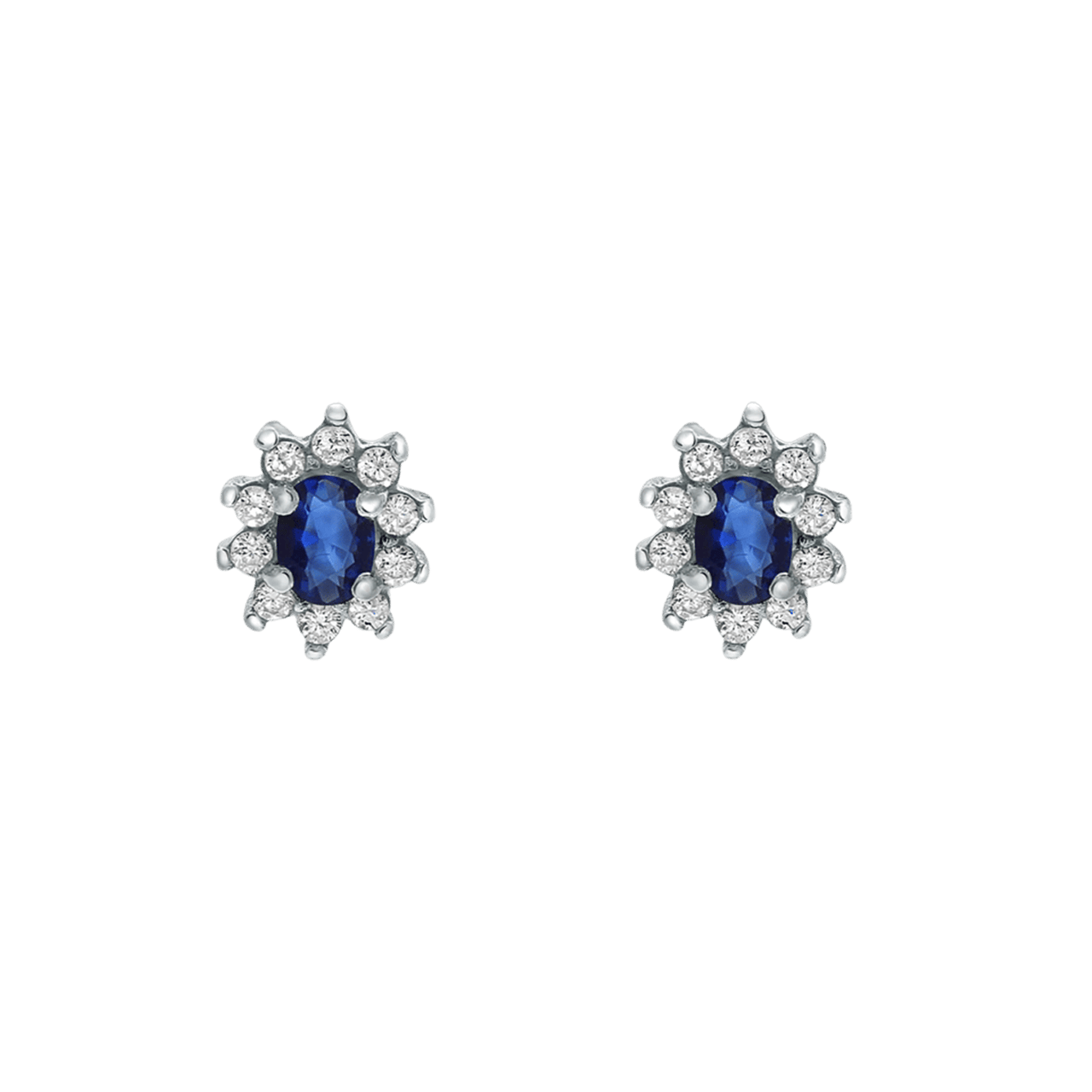 Ohrringe aus 925er Silber, mit saphirblauem Zirkoniabesatz