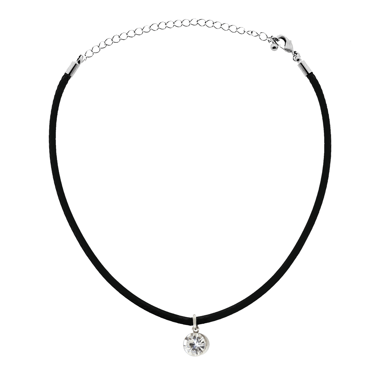 Halsband mit weißem Stein