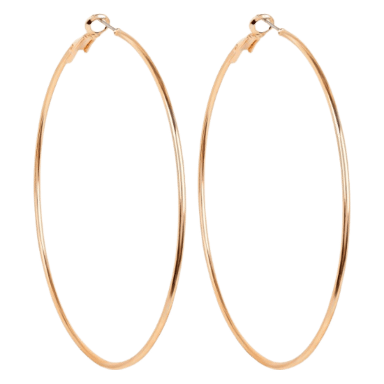 Goudkleurige byoux oorringen 50mm