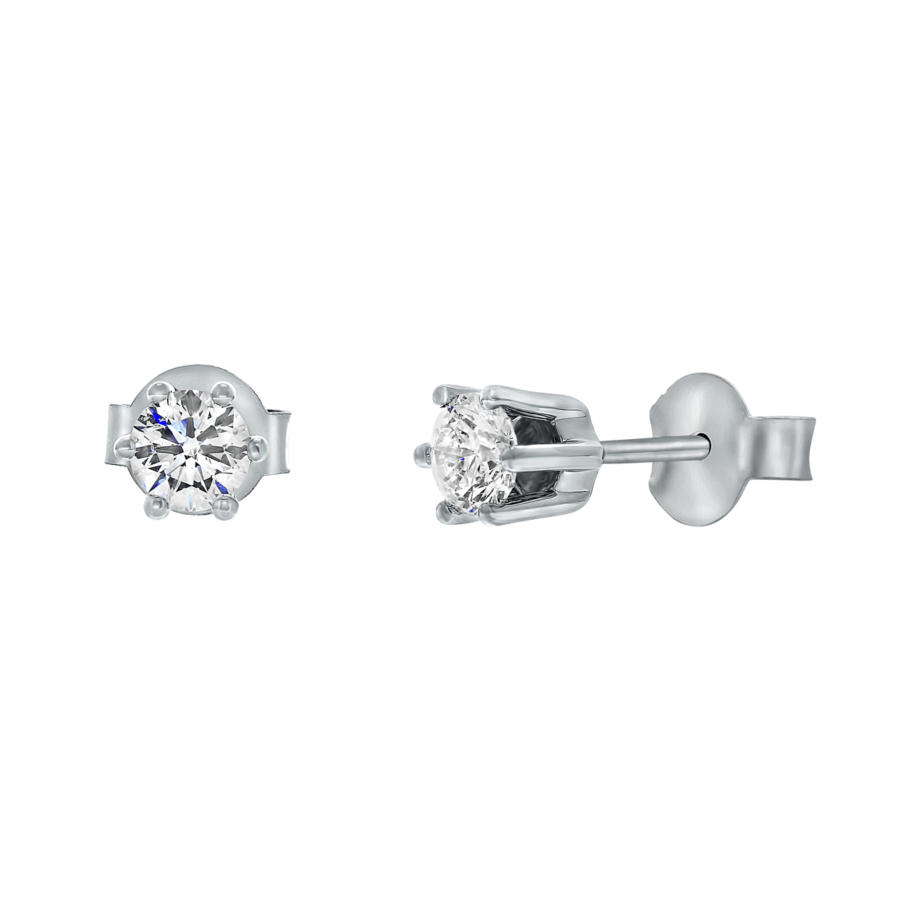 14K witgouden solitair oorbellen diamant (0,47ct.)