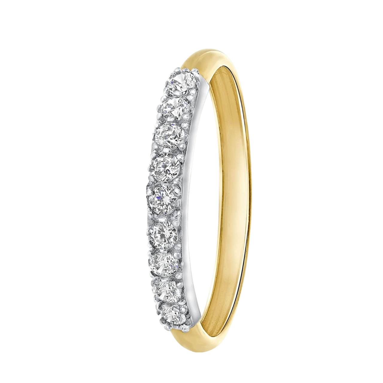 14 Karaat bicolor ring met zirkonia