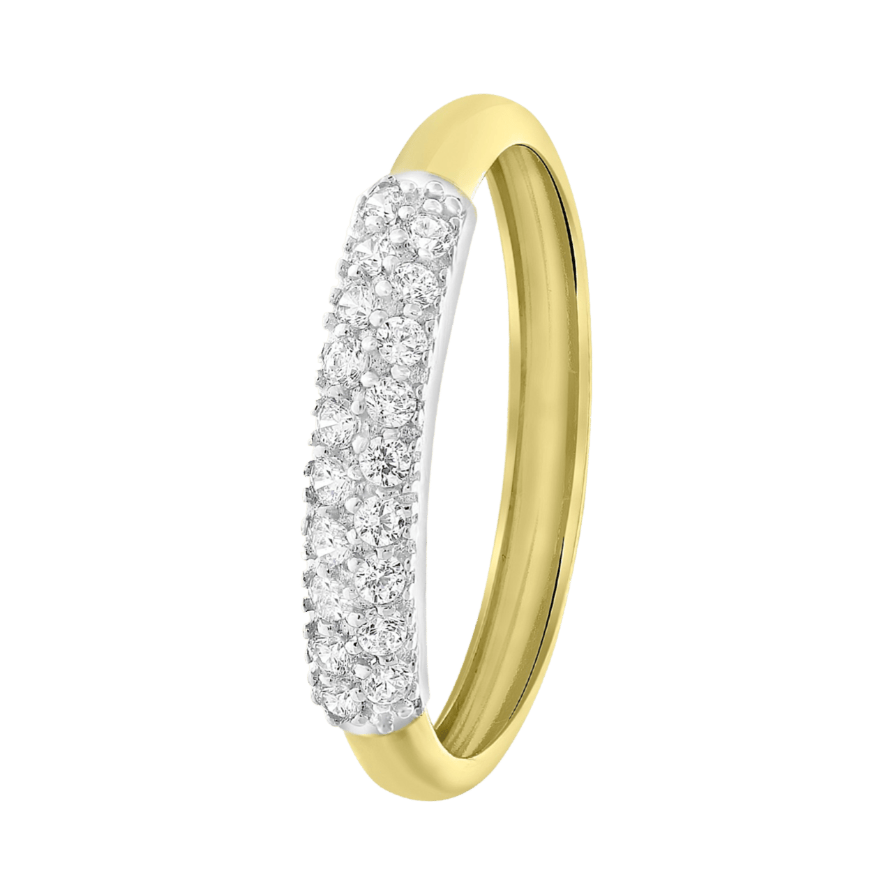 Zweifarbiger Ring, 14 Karat, mit Zirkonia
