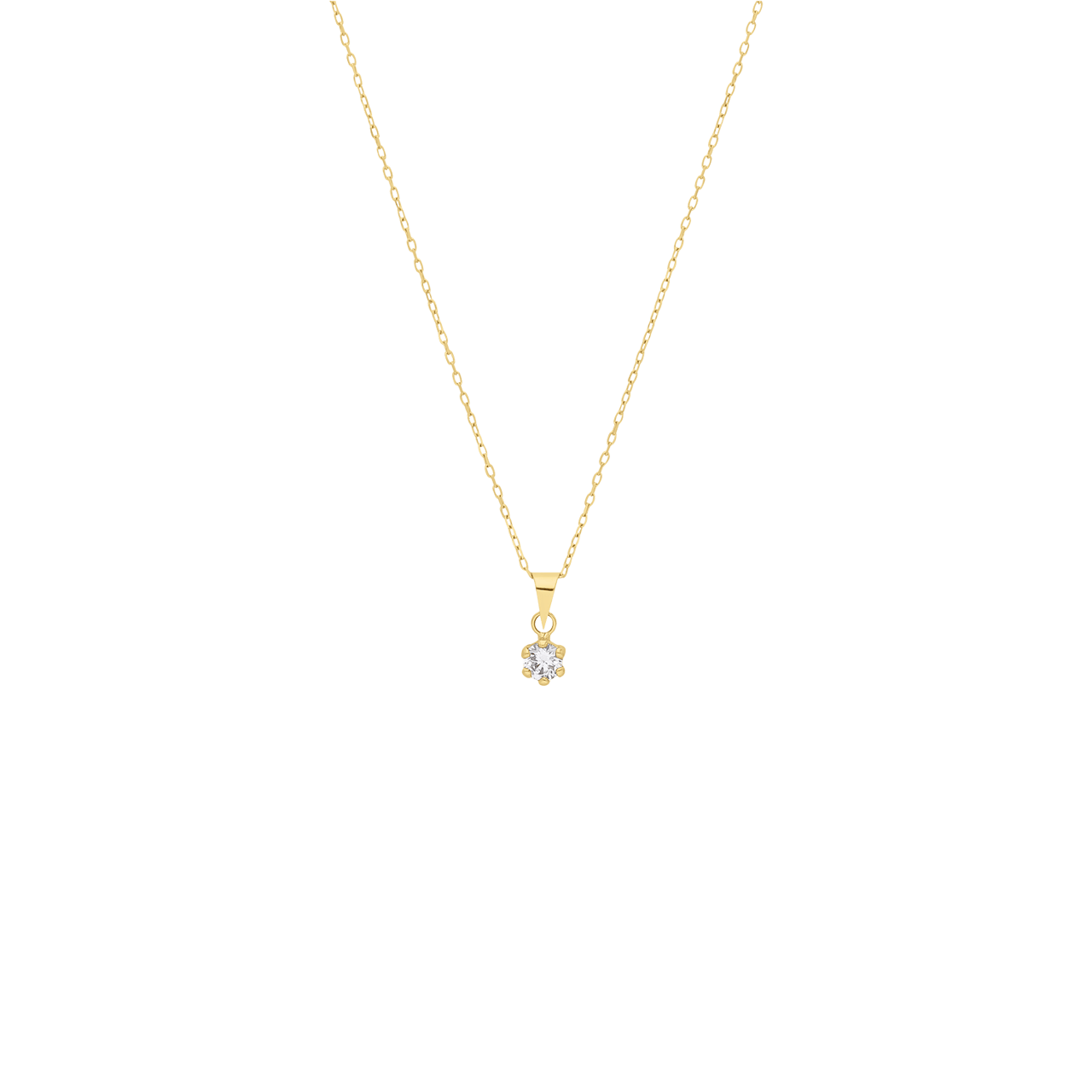 Halskette aus 14 Karat Gelbgold mit Zirkonia
