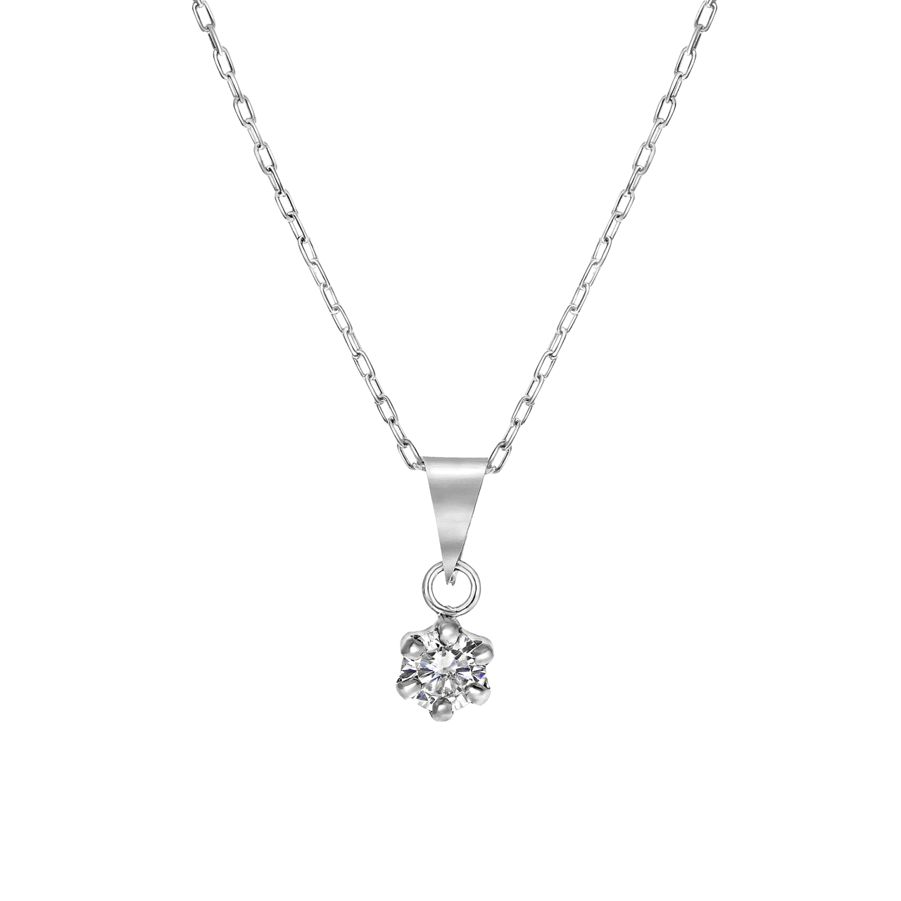14 Karaat witgouden ketting met zirkonia
