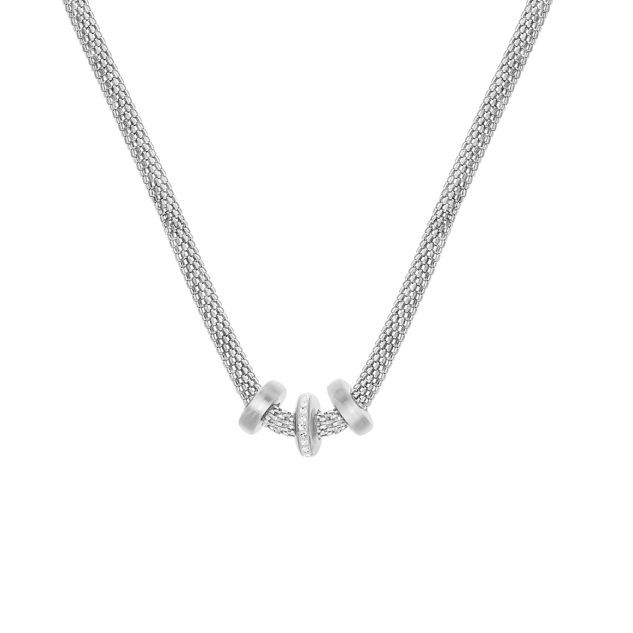 Gerecycleerd stainless steel ketting mesh met kristal