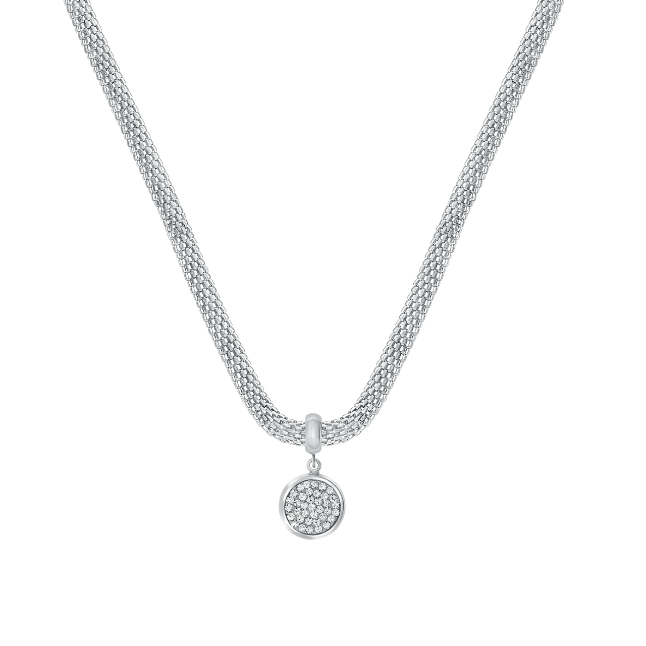 Gerecycled stalen ketting mesh met kristal