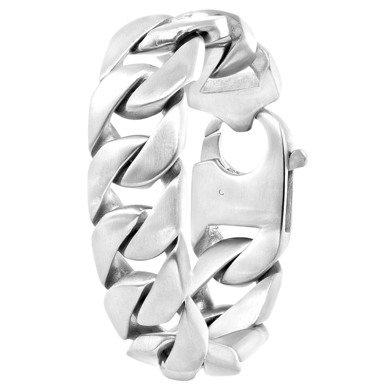 Gerecycleerd stainless steel herenarmband met grove gourmet schakel