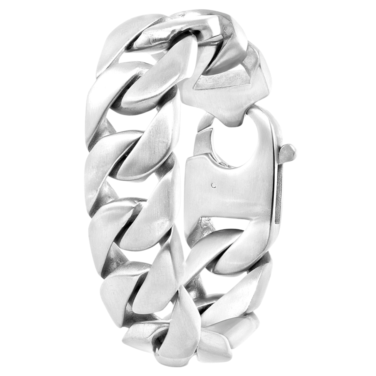 Gerecycleerd stalen herenarmband met grove gourmet schakel