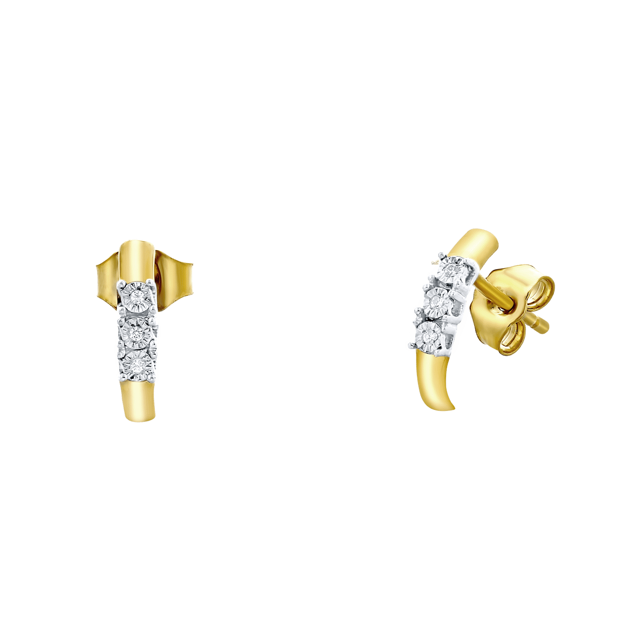 Ohrringe, 585 Gelbgold, mit Diamant 0,02 kt