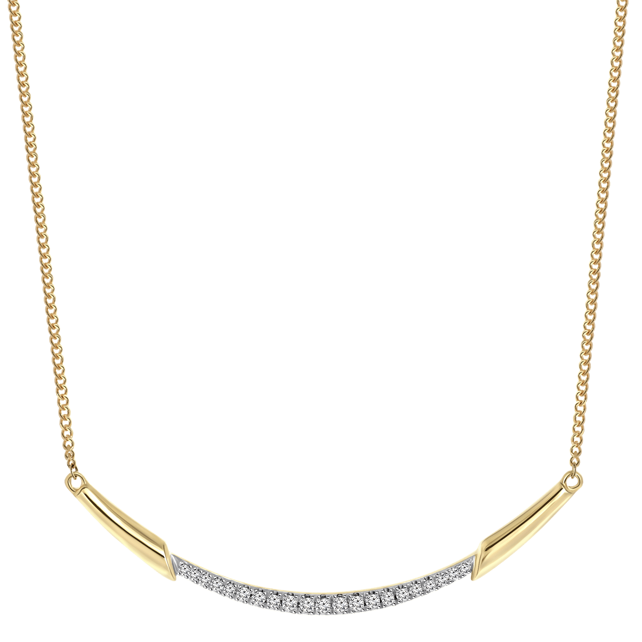 14 Karaat geelgouden ketting met diamant 0,05ct