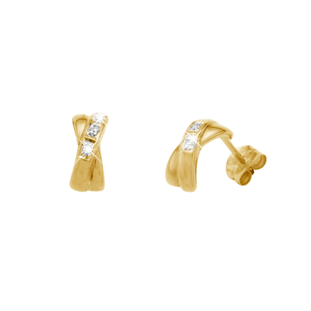 Ohrringe, 585 Gelbgold, mit Diamant 0,03 kt
