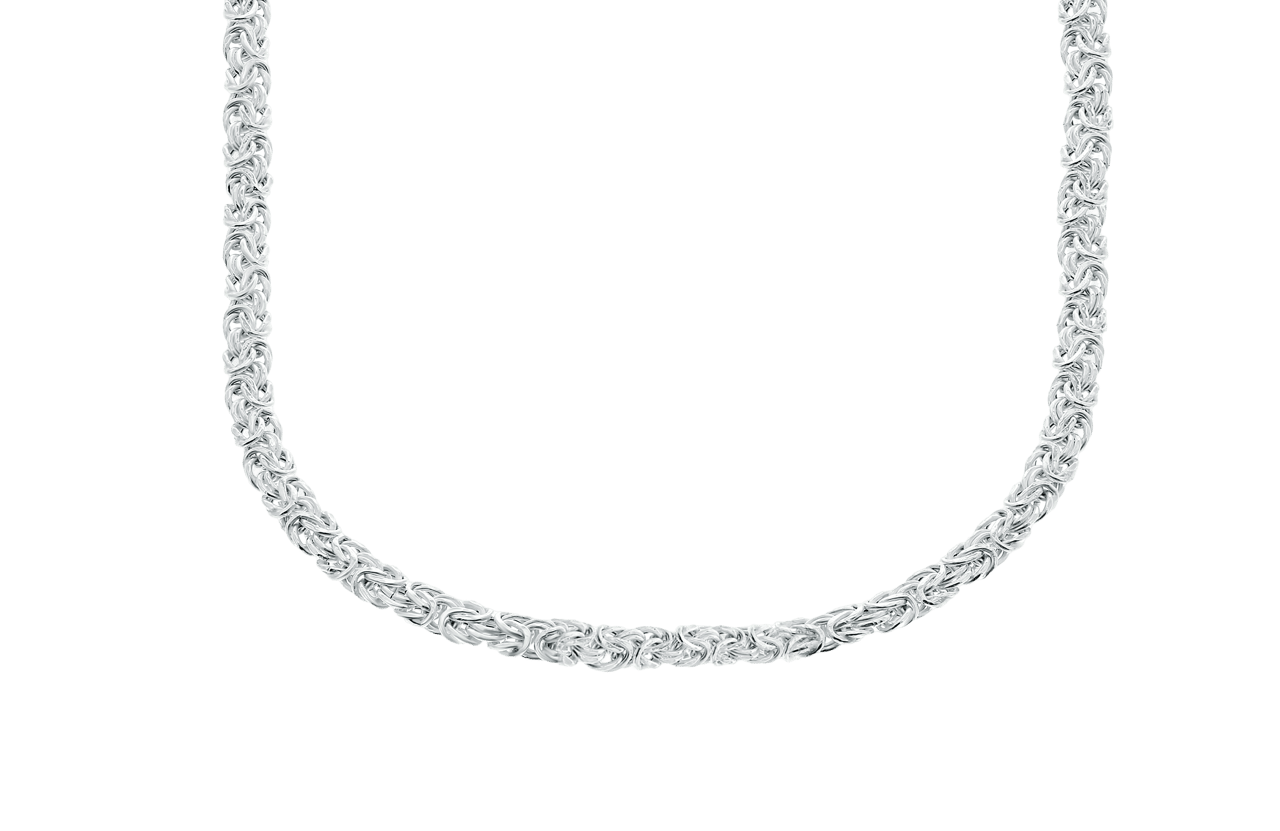 Gerecycleerd zilveren ketting koningsschakel