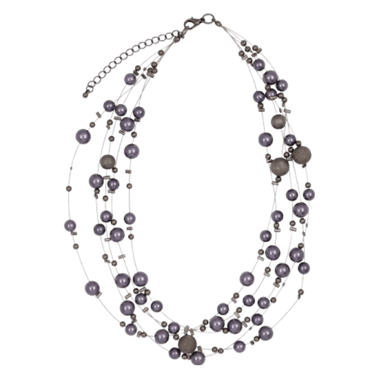 Montini byoux ketting met grijze parels