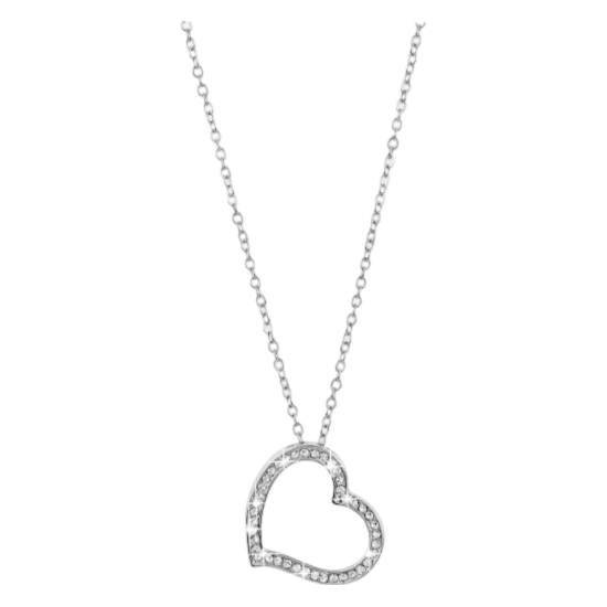 Bijoux zilverkleurige ketting met hanger hart voor dames