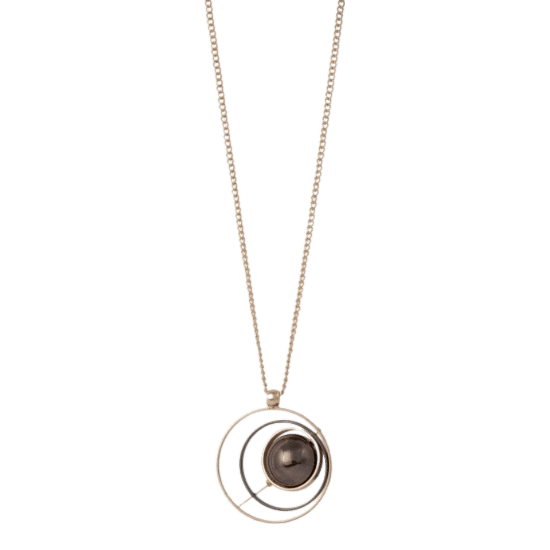Byoux ketting goudkleurig met ronde hanger bal