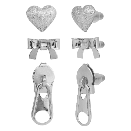 Bijoux zilverkleurige oorbellen set voor dames