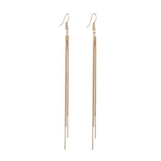 Bijoux goudkleurige oorhangers met slierten voor dames