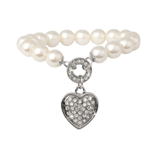 Byoux armband met parels en bedel hart