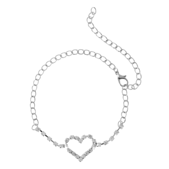 Byoux enkelband zilver met hart bling