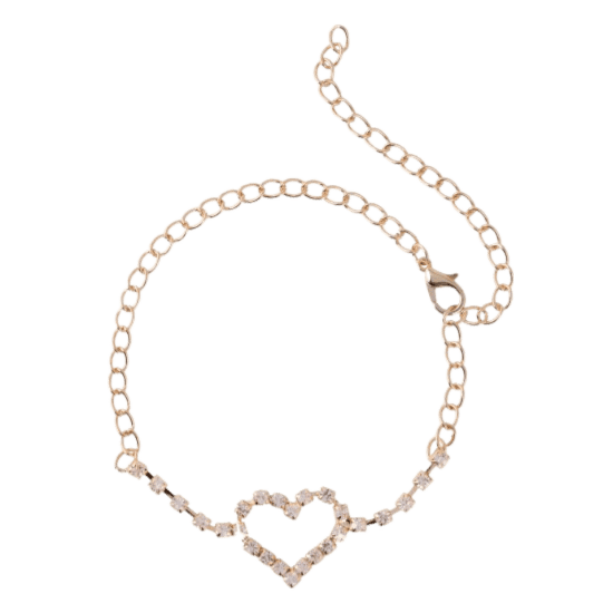 Byoux enkelband goud met hart bling