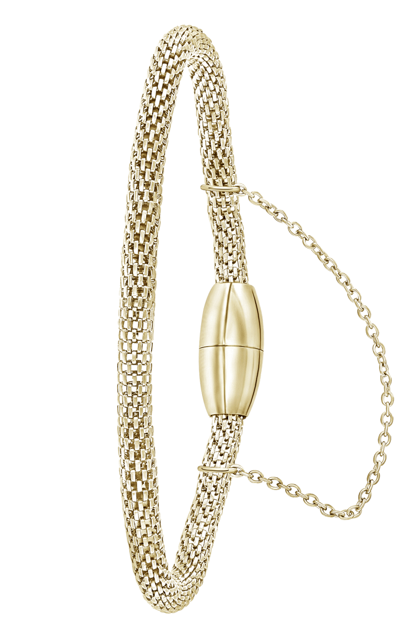 Gerecycled stalen armband mesh goldplated