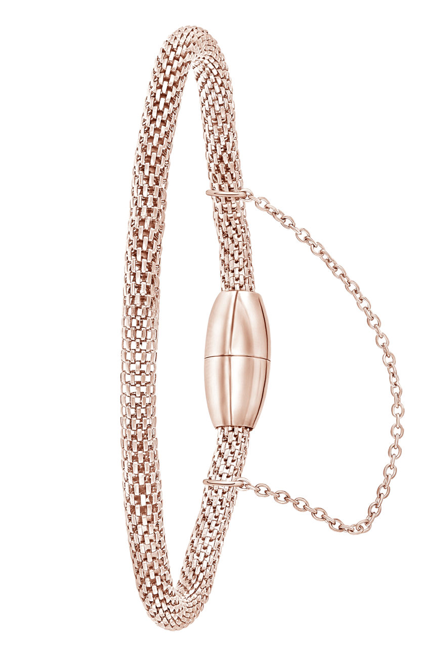 Gerecycleerd stalen armband mesh roseplated
