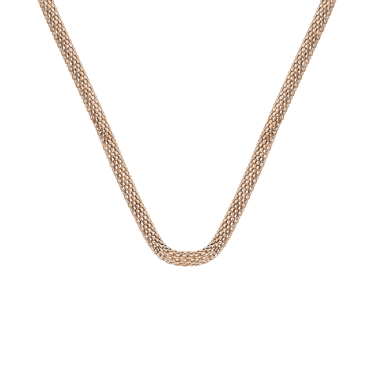 Gerecycled stalen ketting mesh roseplated