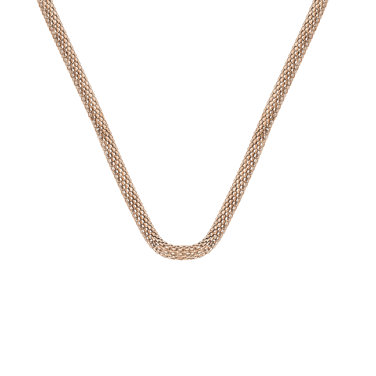 Gerecycleerd stainless steel ketting mesh roseplated