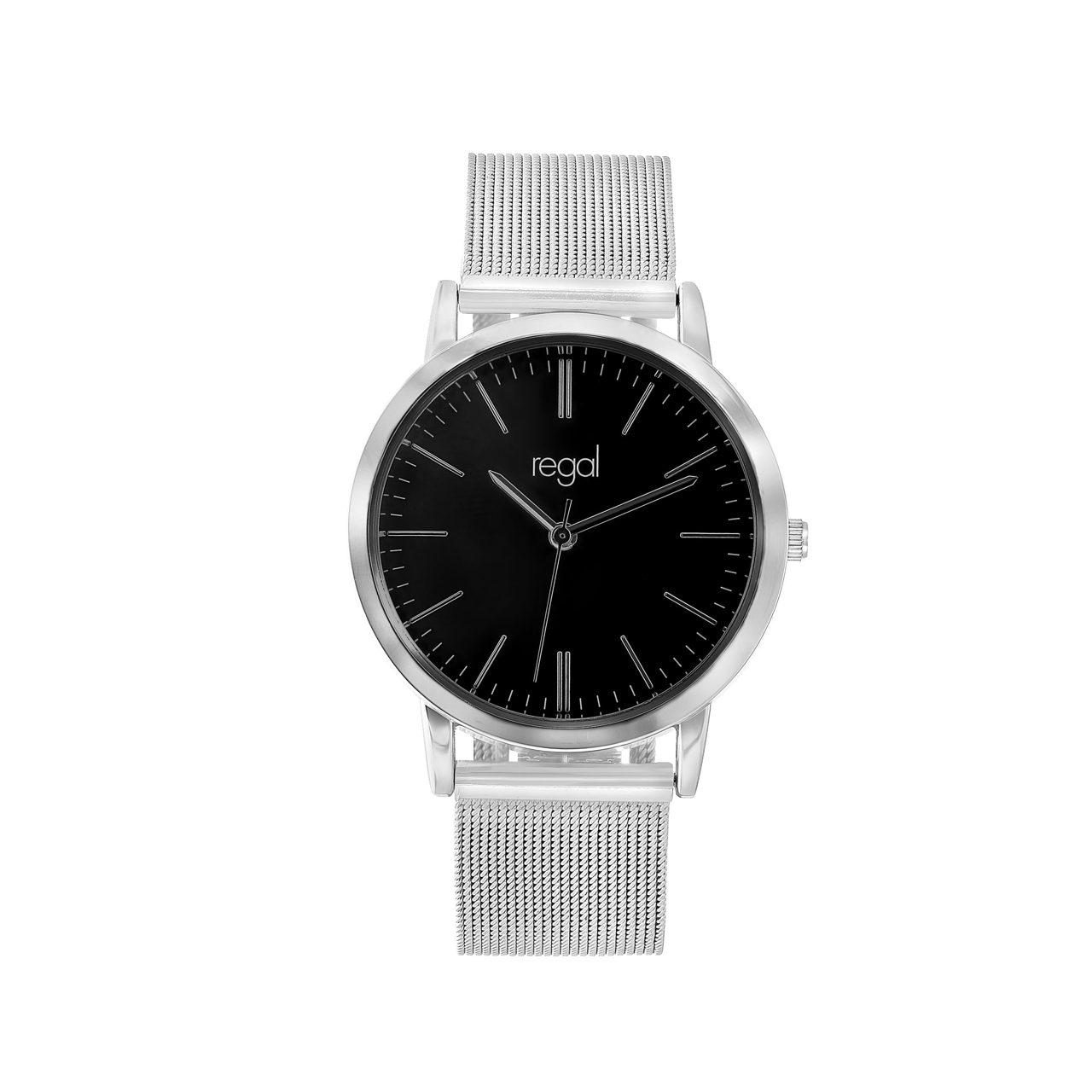 Regal mesh horloge met zilverkleurige band