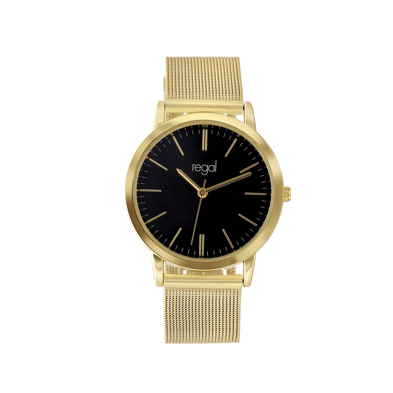Regal mesh horloge met goudkleurige band