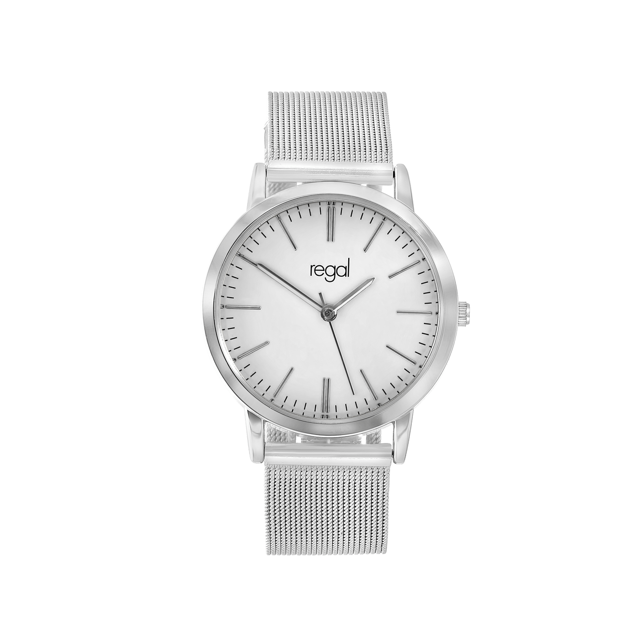 Regal mesh horloge met zilverkleurige band