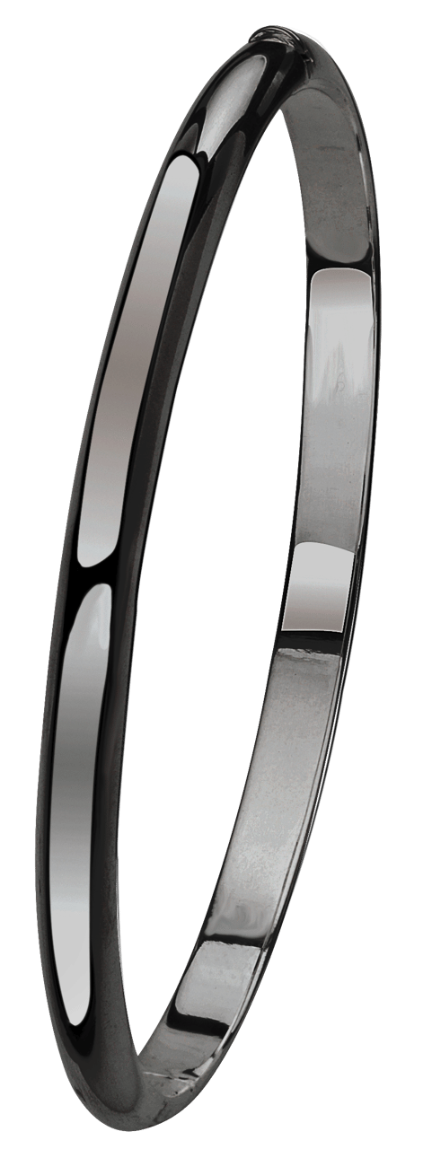 Zilveren armband bangle blackplated