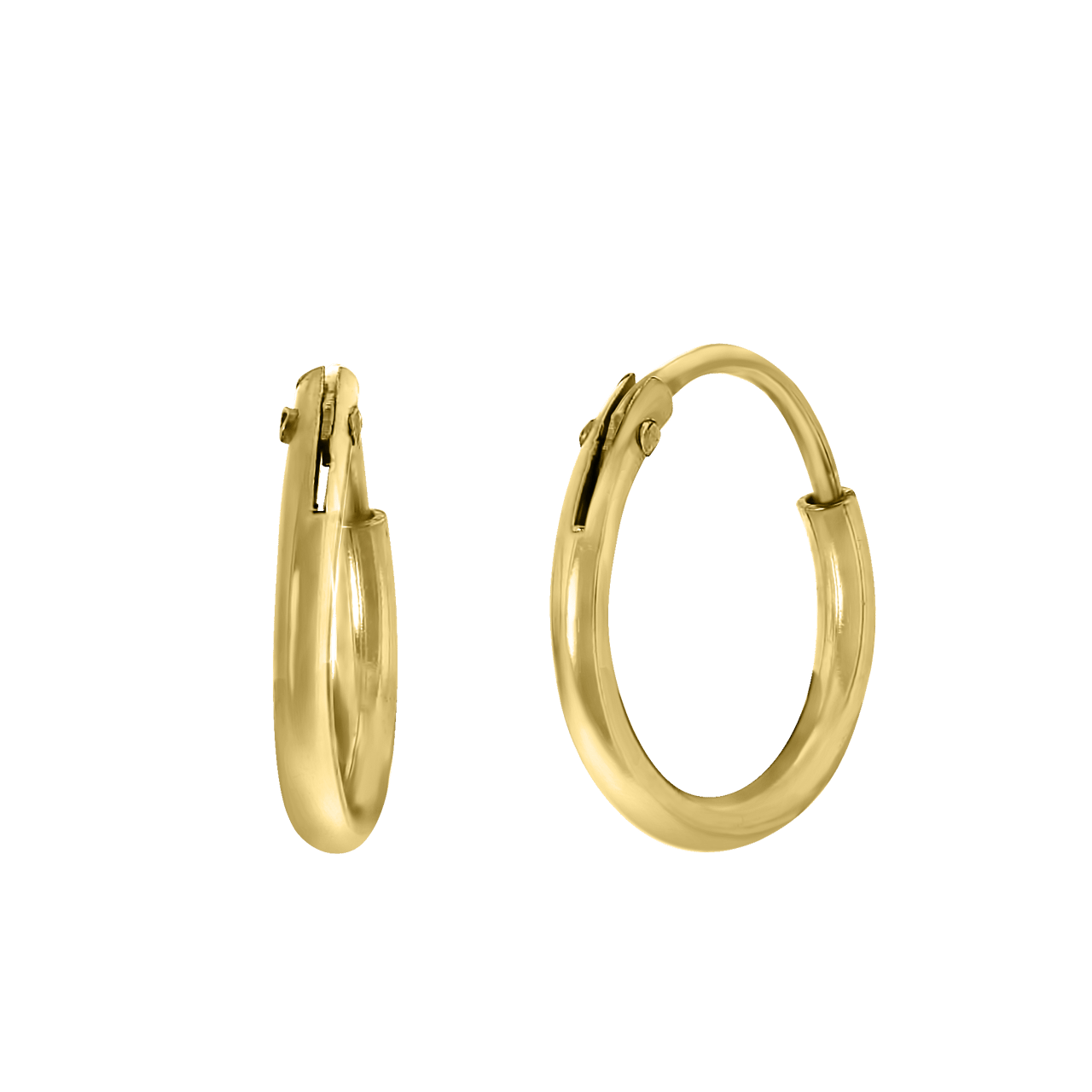 Silberne Ohrringe, vergoldet, 10 mm