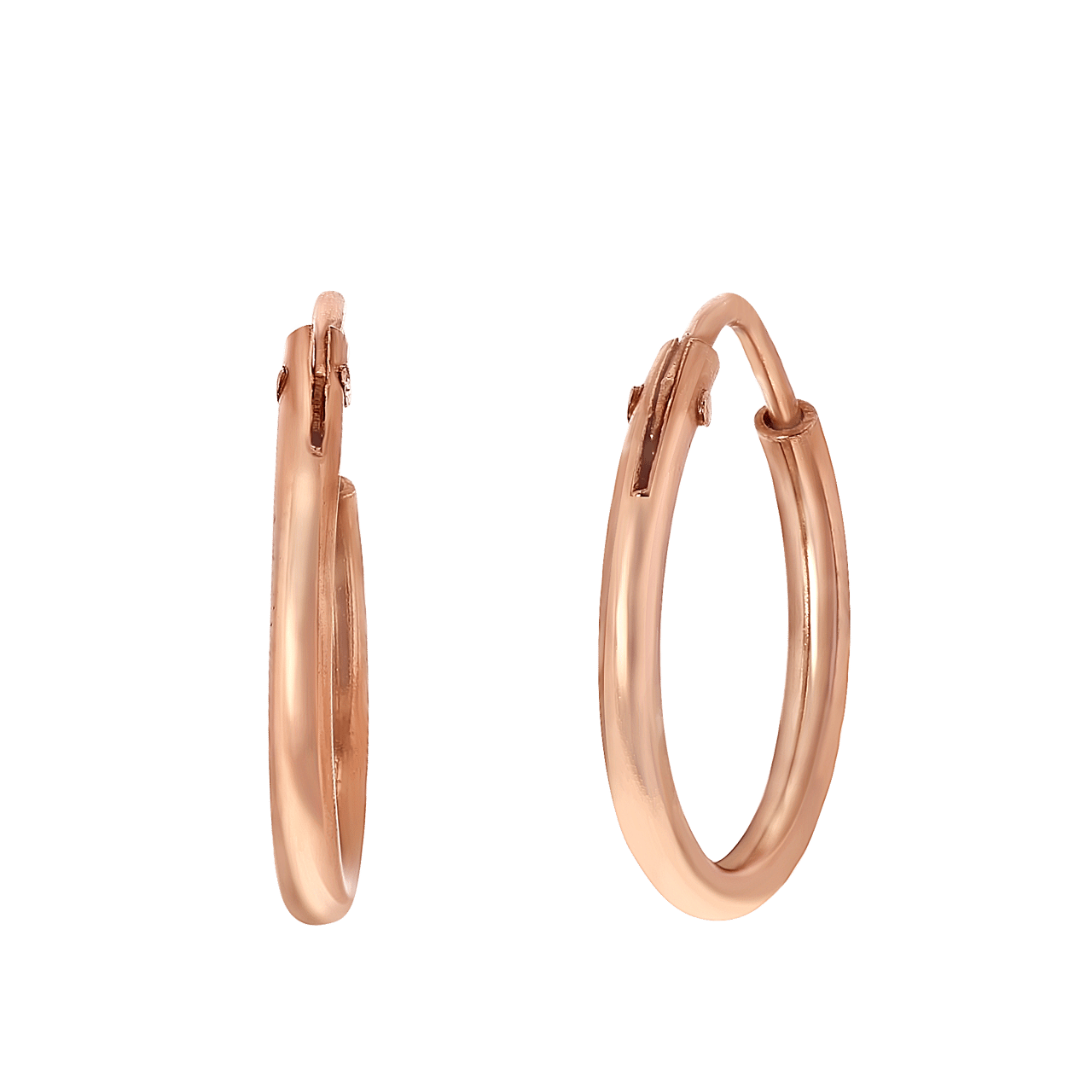 Silberne Ohrringe, rotvergoldet, 12 mm