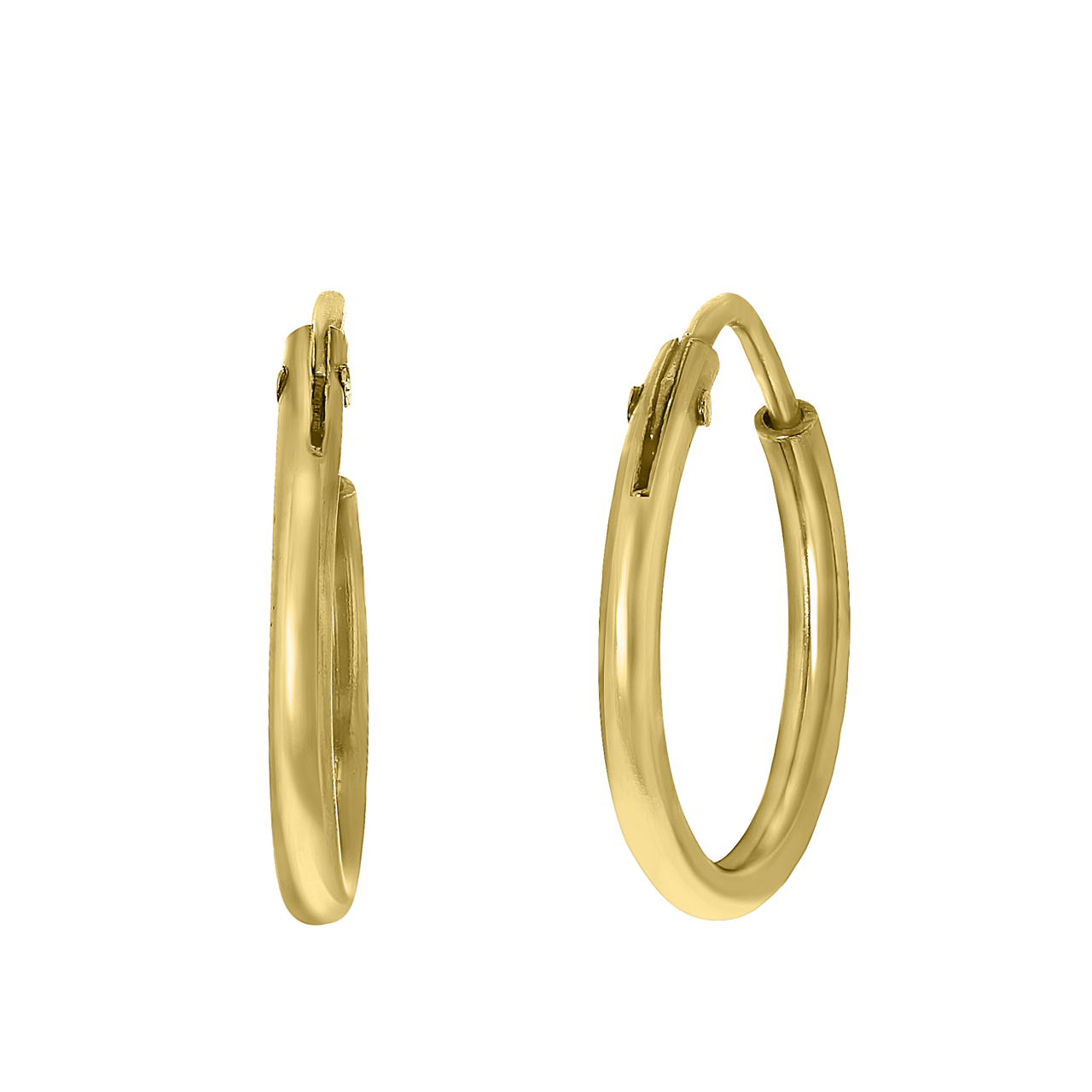 Silberne Ohrringe, vergoldet, 12 mm