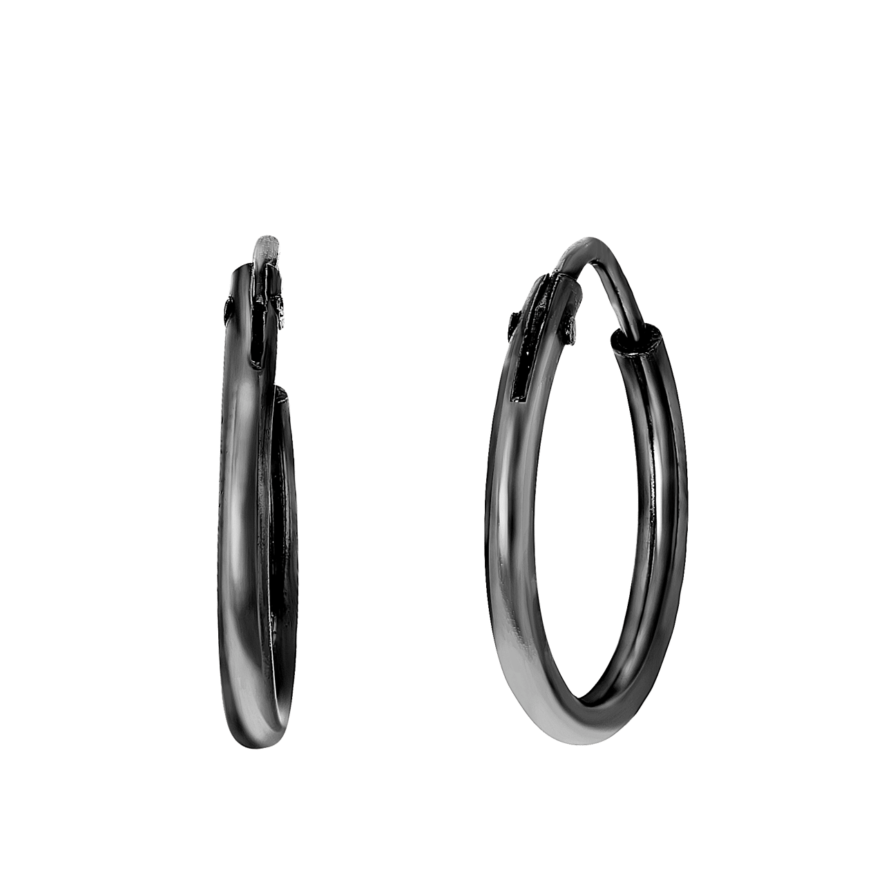 Zilveren blackplated oorringen voor dames