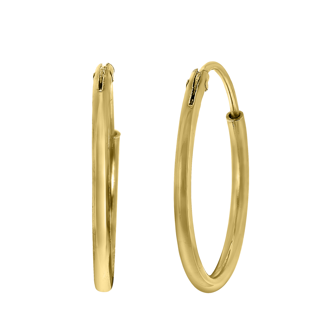 Silberne Ohrringe, vergoldet, 15 mm