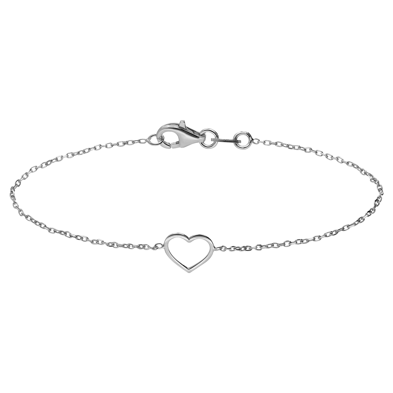 Armband aus 925er Silber, offenes Herz