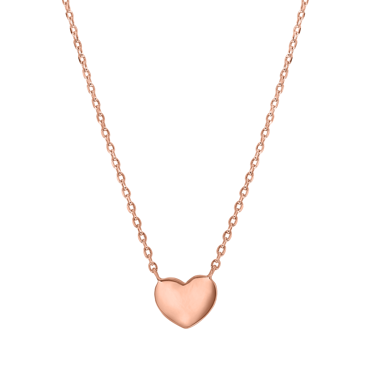Zilveren ketting roseplated hart voor dames