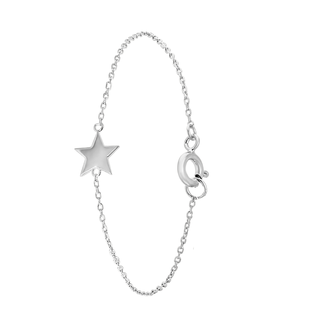 Zilveren armband rhodiumplated galaxy ster