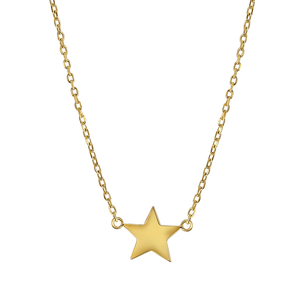 Zilveren goldplated ketting met hanger ster voor dames