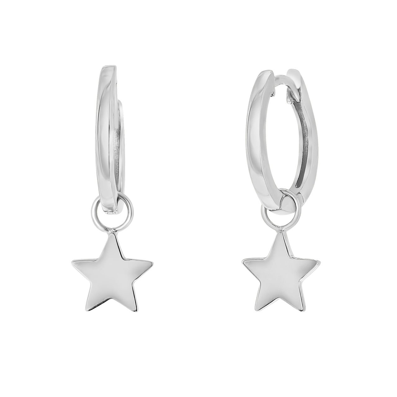 Ohrringe, 925 Silber, rhodiniert, Stern der Galaxis